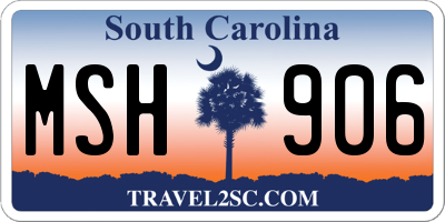 SC license plate MSH906