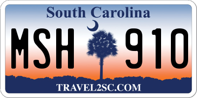 SC license plate MSH910