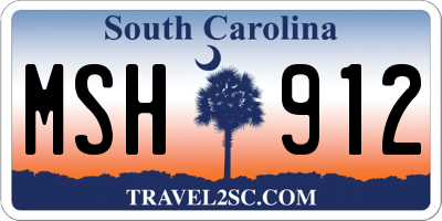 SC license plate MSH912