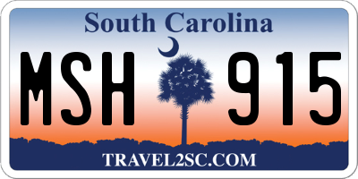 SC license plate MSH915
