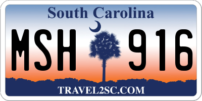 SC license plate MSH916