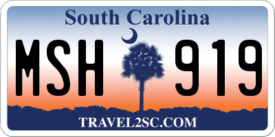 SC license plate MSH919