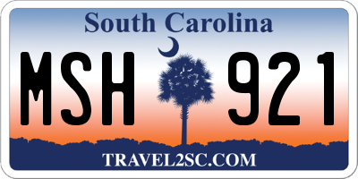 SC license plate MSH921