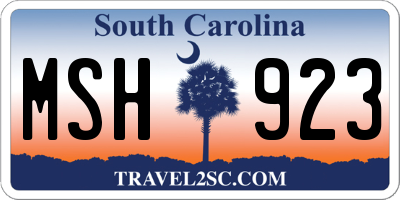 SC license plate MSH923
