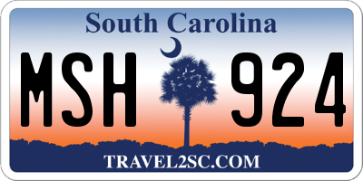 SC license plate MSH924