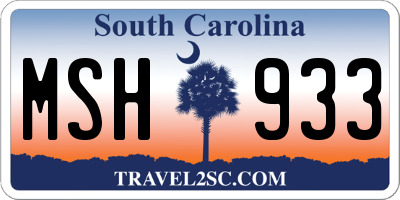 SC license plate MSH933
