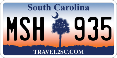 SC license plate MSH935