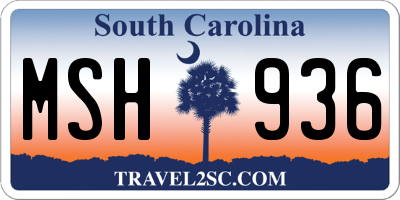 SC license plate MSH936