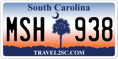 SC license plate MSH938