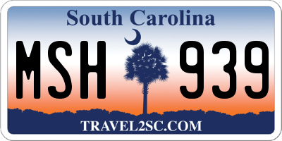 SC license plate MSH939