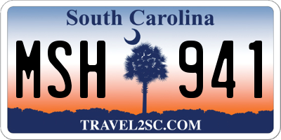 SC license plate MSH941