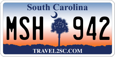 SC license plate MSH942