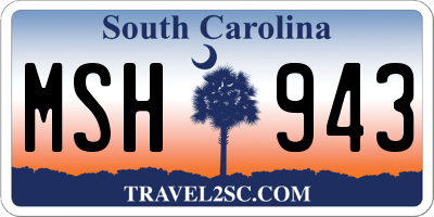 SC license plate MSH943