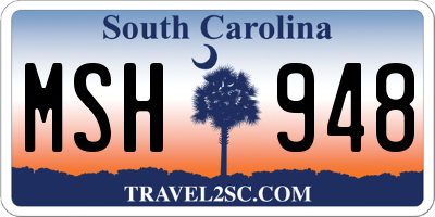 SC license plate MSH948