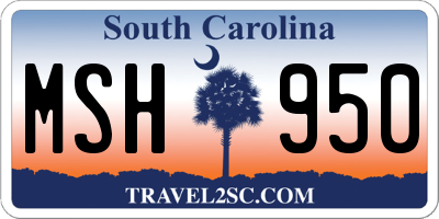 SC license plate MSH950