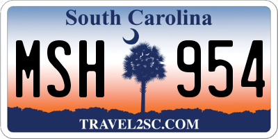 SC license plate MSH954