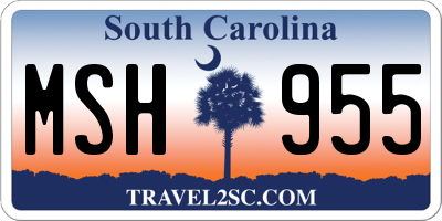 SC license plate MSH955