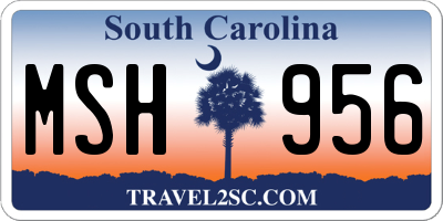 SC license plate MSH956