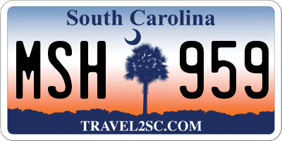 SC license plate MSH959