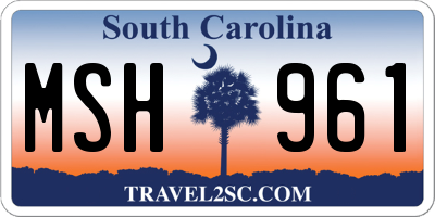 SC license plate MSH961