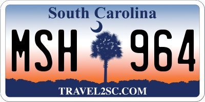 SC license plate MSH964