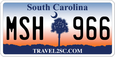 SC license plate MSH966