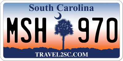 SC license plate MSH970