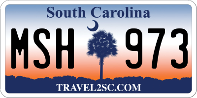 SC license plate MSH973