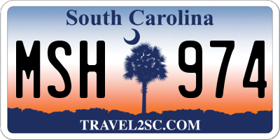 SC license plate MSH974