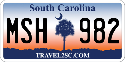 SC license plate MSH982