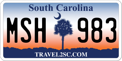 SC license plate MSH983