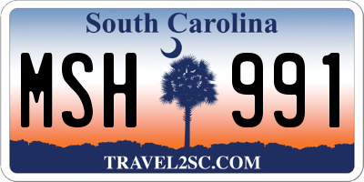 SC license plate MSH991