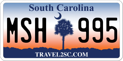 SC license plate MSH995