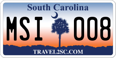 SC license plate MSI008