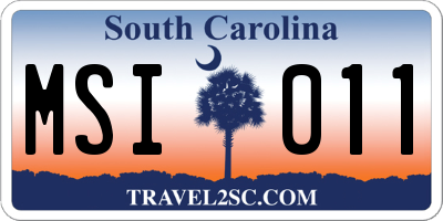 SC license plate MSI011