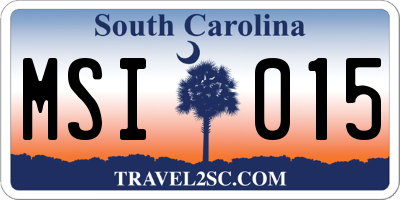 SC license plate MSI015