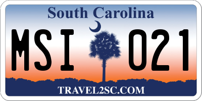 SC license plate MSI021