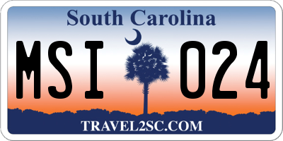 SC license plate MSI024