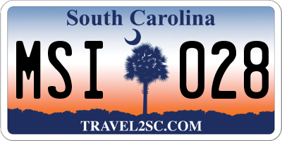 SC license plate MSI028