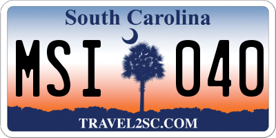 SC license plate MSI040