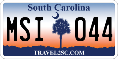 SC license plate MSI044