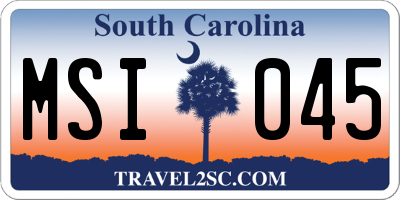 SC license plate MSI045