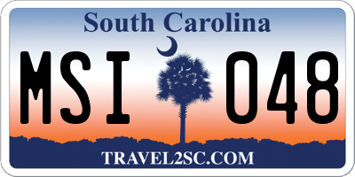 SC license plate MSI048