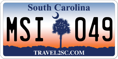 SC license plate MSI049