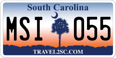SC license plate MSI055