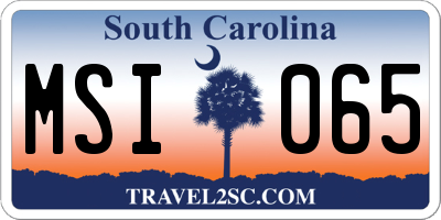 SC license plate MSI065