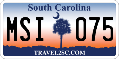SC license plate MSI075