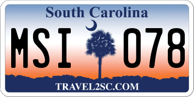 SC license plate MSI078