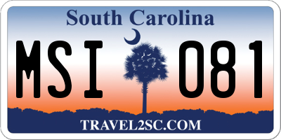 SC license plate MSI081