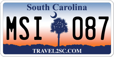 SC license plate MSI087